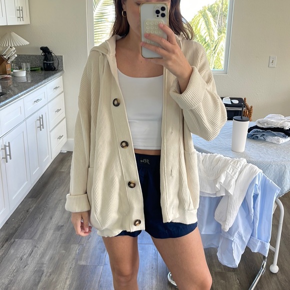 Mango Sweaters - Mango Stretchy Hooded Cardigan